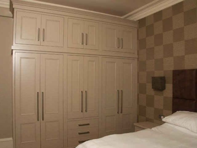 Spacious dressing room with island