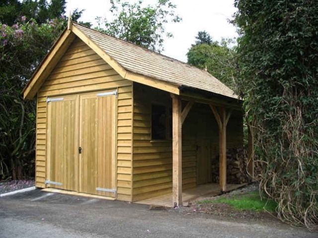 Garage with attached log store